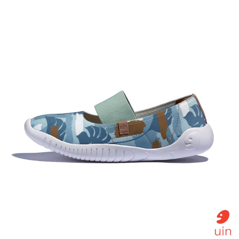 uin 西班牙原創設計 女鞋 帆布鞋 懶人鞋 梅若卡6夏日池塘彩繪休閒鞋W1620728