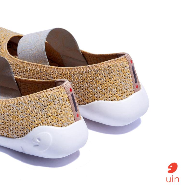 uin 西班牙原創設計 女鞋 帆布鞋 懶人鞋 梅若卡6星光黃彩繪休閒鞋W1620730