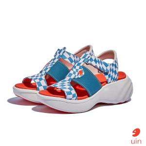 uin 西班牙原創設計 女鞋 厚底鞋 增高鞋 涼鞋 街頭藍格彩繪休閒鞋W1210741