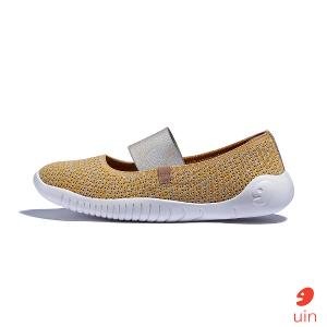uin 西班牙原創設計 女鞋 帆布鞋 懶人鞋 梅若卡6星光黃彩繪休閒鞋W1620730
