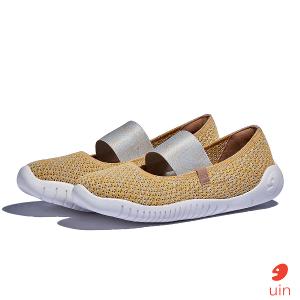 uin 西班牙原創設計 女鞋 帆布鞋 懶人鞋 梅若卡6星光黃彩繪休閒鞋W1620730