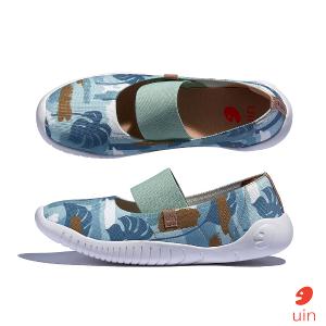 uin 西班牙原創設計 女鞋 帆布鞋 懶人鞋 梅若卡6夏日池塘彩繪休閒鞋W1620728