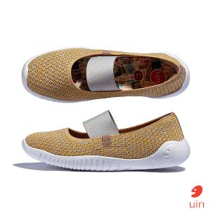 uin 西班牙原創設計 女鞋 帆布鞋 懶人鞋 梅若卡6星光黃彩繪休閒鞋W1620730