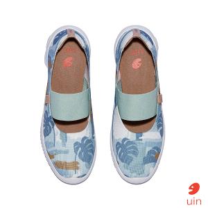 uin 西班牙原創設計 女鞋 帆布鞋 懶人鞋 梅若卡6夏日池塘彩繪休閒鞋W1620728