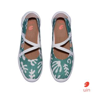 uin 西班牙原創設計 女鞋 帆布鞋 懶人鞋 梅若卡7綠野彩繪休閒鞋W1620732