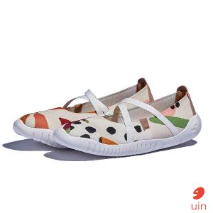 uin 西班牙原創設計 女鞋 帆布鞋 懶人鞋 梅若卡7繪春彩繪休閒鞋W1620734