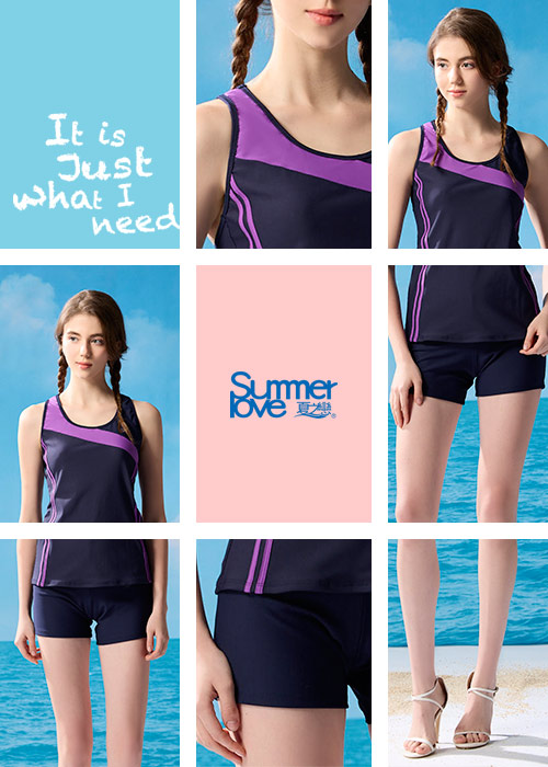 【Summer Love 夏之戀】大女長版二件式泳衣-S23719