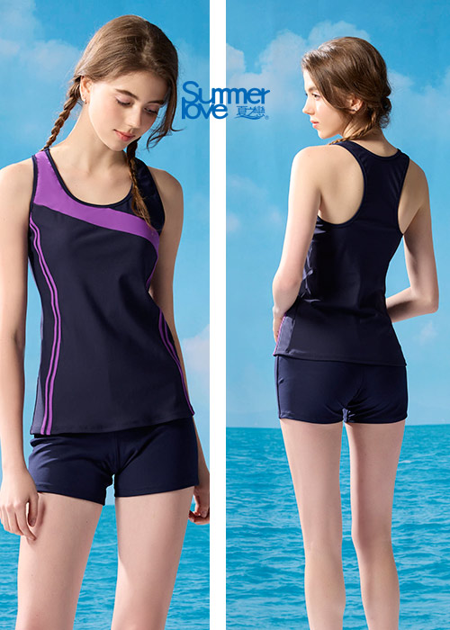 【Summer Love 夏之戀】大女長版二件式泳衣-S23719