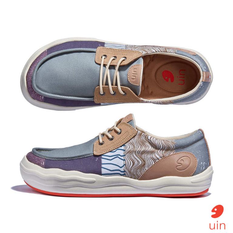 uin 西班牙原創設計 男鞋 帆布鞋 懶人鞋 樂褔鞋 雨林秘境彩繪休閒鞋M1750509