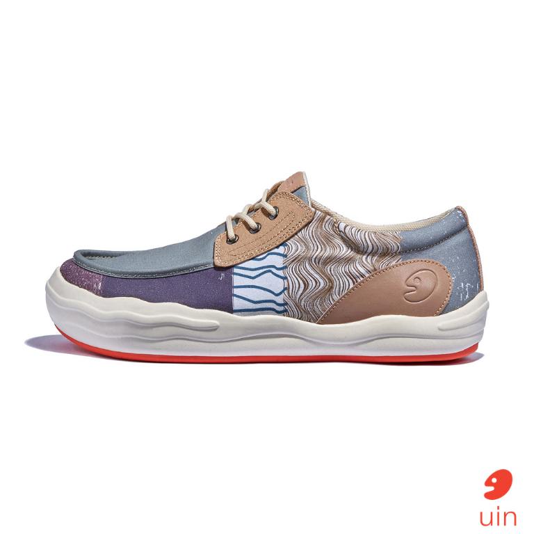 uin 西班牙原創設計 男鞋 帆布鞋 懶人鞋 樂褔鞋 雨林秘境彩繪休閒鞋M1750509