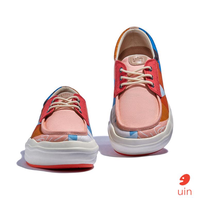 uin 西班牙原創設計 女鞋 帆布鞋 懶人鞋 樂褔鞋 幾何花園彩繪休閒鞋W1750820