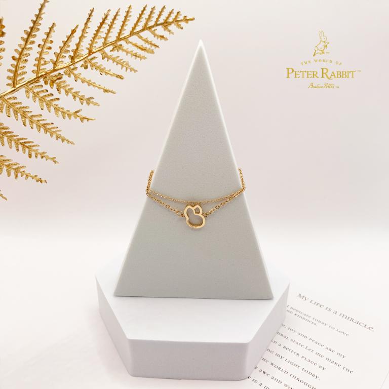 PETER RABBIT 比得兔 「戀鍊情深」雙層手鍊-玫瑰金(316L醫療鋼 玫瑰金)
