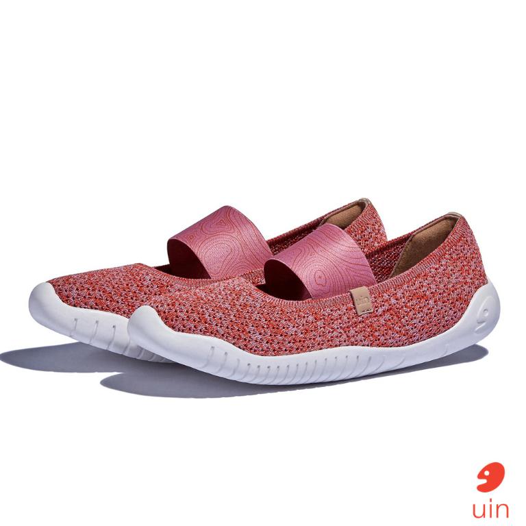 uin 西班牙原創設計 女鞋 帆布鞋 懶人鞋 梅若卡6紅粉彩繪休閒鞋W1620731