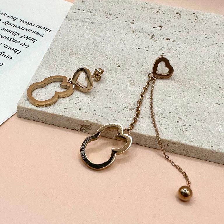 PETER RABBIT 比得兔 「戀鍊情深」耳環-玫瑰金(316L醫療鋼 玫瑰金)