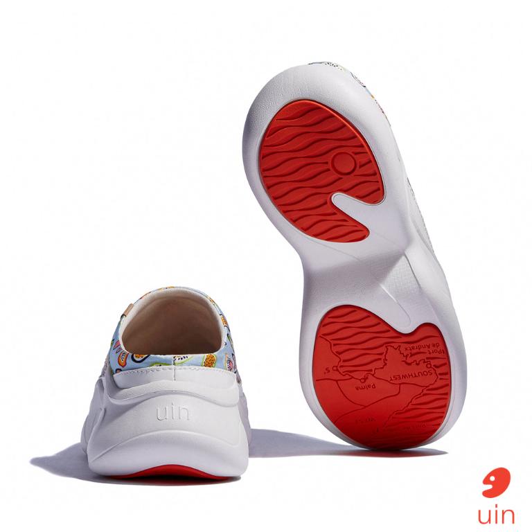 uin 西班牙原創設計 女鞋 厚底鞋 懶人鞋 半拖鞋 半包鞋 帕爾瑪6繽紛奇異果彩繪休閒鞋W1480888