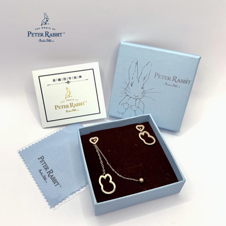 PETER RABBIT 比得兔 「戀鍊情深」耳環-玫瑰金(316L醫療鋼 玫瑰金)