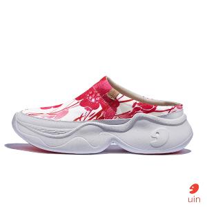 uin 西班牙原創設計 女鞋 厚底鞋 懶人鞋 半拖鞋 半包鞋 帕爾瑪6亞麻花開彩繪休閒鞋W1480887