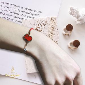 PETER RABBIT 比得兔 手鍊-紅繩喜兔(316L醫療鋼 玫瑰金 SWAROVSKI鑽)