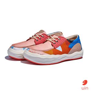 uin 西班牙原創設計 女鞋 帆布鞋 懶人鞋 樂褔鞋 幾何花園彩繪休閒鞋W1750820