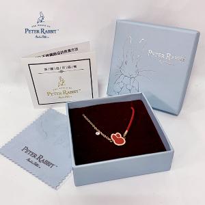 PETER RABBIT 比得兔 手鍊-紅繩喜兔(316L醫療鋼 玫瑰金 SWAROVSKI鑽)