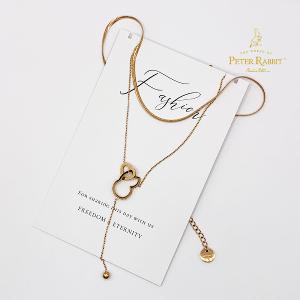 PETER RABBIT 比得兔 「戀鍊情深」雙層項鍊-玫瑰金(316L醫療鋼 玫瑰金)