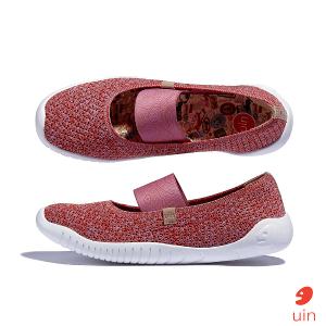uin 西班牙原創設計 女鞋 帆布鞋 懶人鞋 梅若卡6紅粉彩繪休閒鞋W1620731