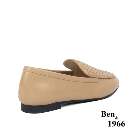 Ben&1966高級頭層牛皮質感編織樂福鞋-太妃糖棕(236022)