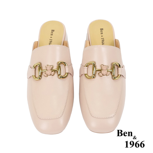 Ben&1966高級羊皮可愛小熊釦飾穆勒拖-粉紅(236262)