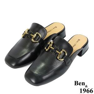 Ben&1966高級羊皮可愛小熊釦飾穆勒拖-黑(236261)