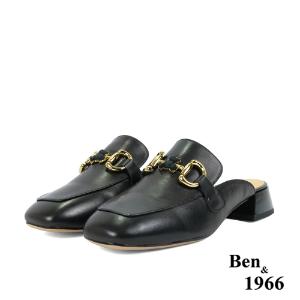 Ben&1966高級羊皮可愛小熊釦飾穆勒拖-黑(236261)