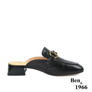 Ben&1966高級羊皮可愛小熊釦飾穆勒拖-黑(236261)