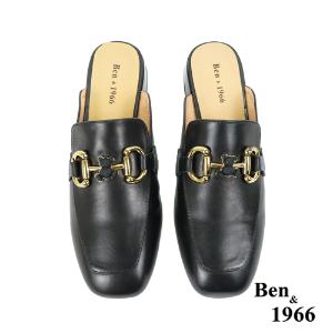 Ben&1966高級羊皮可愛小熊釦飾穆勒拖-黑(236261)