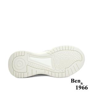 Ben&1966流行燙鑽飛織布厚底休閒鞋-米白(236212)