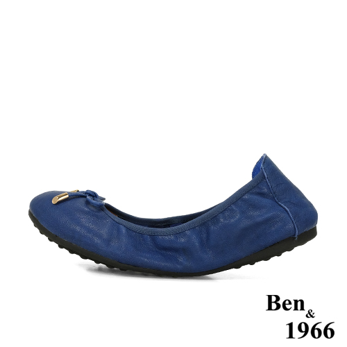 Ben&1966經典舒適植鞣羊皮摺疊鞋-藍(1580112)