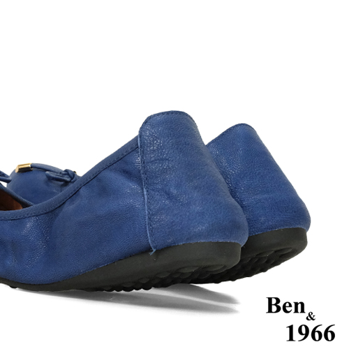Ben&1966經典舒適植鞣羊皮摺疊鞋-藍(1580112)