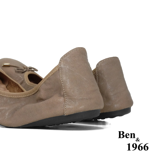 Ben&1966經典舒適植鞣羊皮摺疊鞋-卡其(1580114)