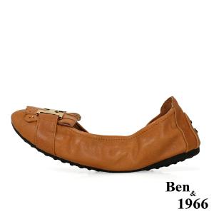 Ben&1966流行H釦水染羊皮摺疊鞋-棕(1560033)