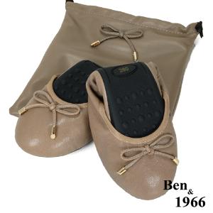 Ben&1966經典舒適植鞣羊皮摺疊鞋-卡其(1580114)