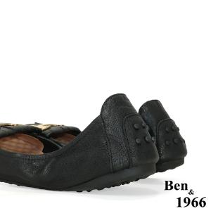Ben&1966流行H釦水染羊皮摺疊鞋-黑(1560031)