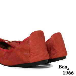 Ben&1966經典舒適植鞣羊皮摺疊鞋-紅(1580113)