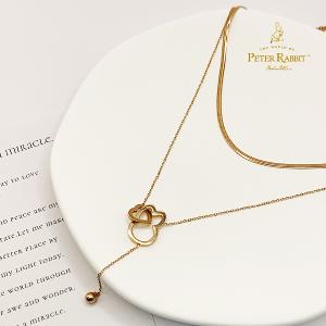 PETER RABBIT 比得兔 「戀鍊情深」雙層項鍊-玫瑰金(316L醫療鋼 玫瑰金)