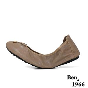Ben&1966經典舒適植鞣羊皮摺疊鞋-卡其(1580114)