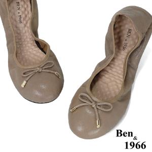 Ben&1966經典舒適植鞣羊皮摺疊鞋-卡其(1580114)