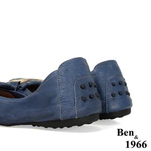 Ben&1966流行H釦水染羊皮摺疊鞋-藍(1560032)