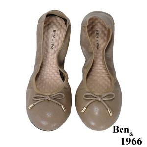 Ben&1966經典舒適植鞣羊皮摺疊鞋-卡其(1580114)
