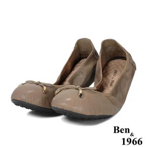 Ben&1966經典舒適植鞣羊皮摺疊鞋-卡其(1580114)