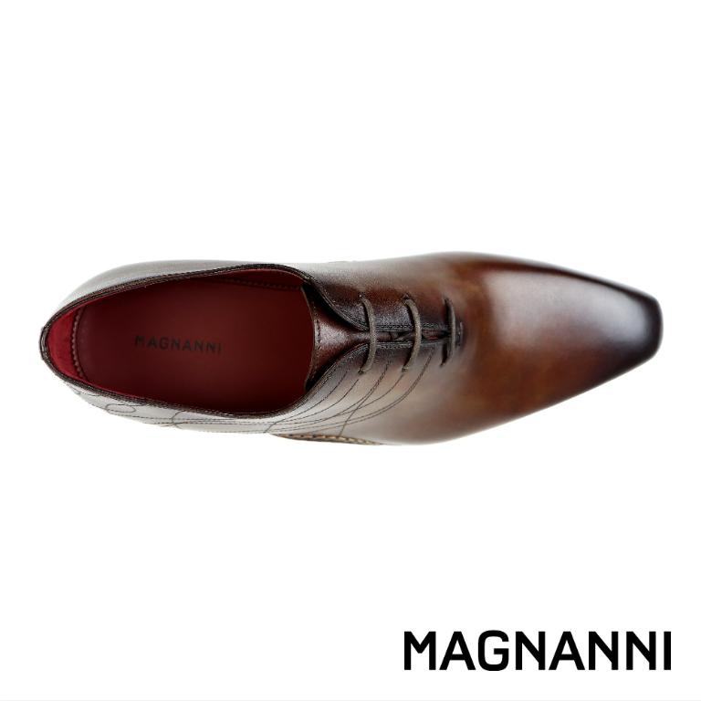 MAGNANNI 西班牙單面流線花紋牛津鞋 深棕色(25230-TAB)