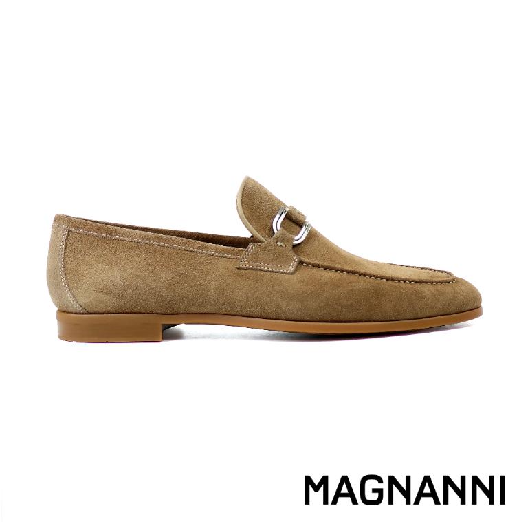 MAGNANNI 經典麂皮方釦便士樂福鞋 咖啡色(24385-CAS)