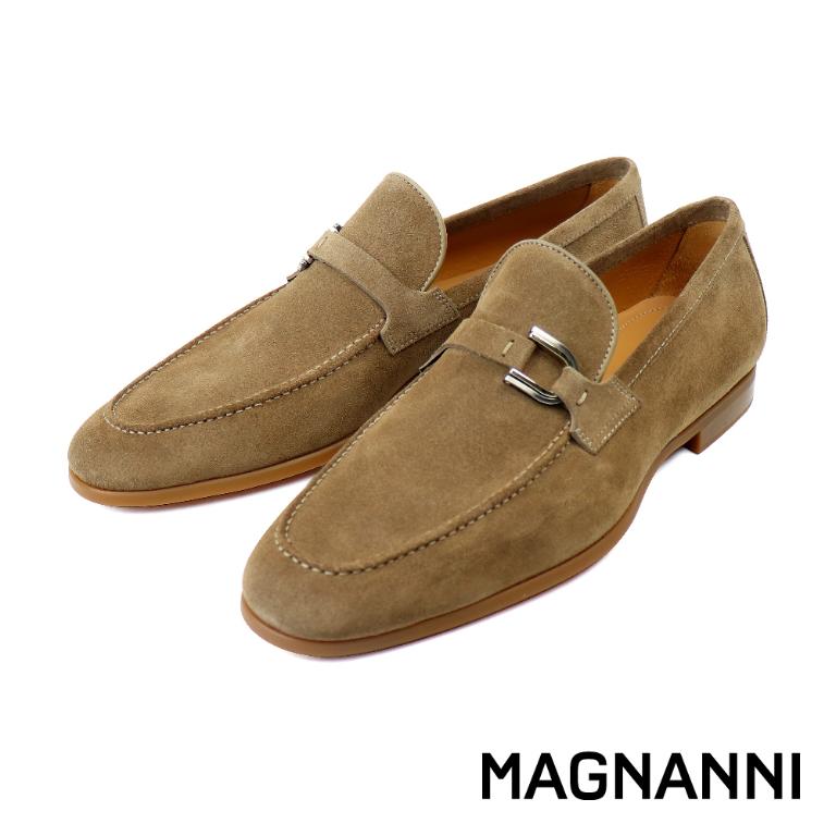 MAGNANNI 經典麂皮方釦便士樂福鞋 咖啡色(24385-CAS)
