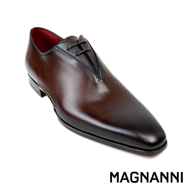 MAGNANNI 西班牙鞋襟小壓紋牛津鞋 棕色(25069-BR)